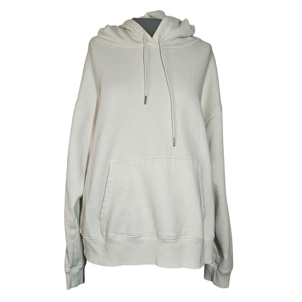 Pink Victorias Secret Cream Cotton Blend Hooded Sweatshirt Size Large